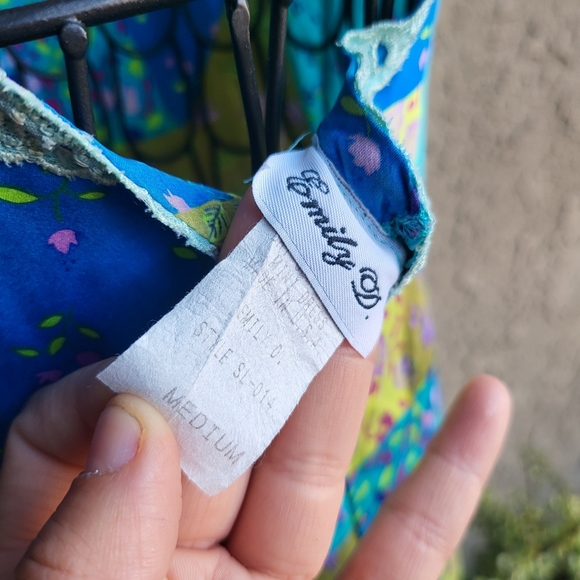 Emily Designs Y2K Silk Patchwork Pattern Slip Dress - Picture 7 of 8